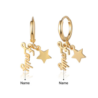 Custom Name Earring with Star