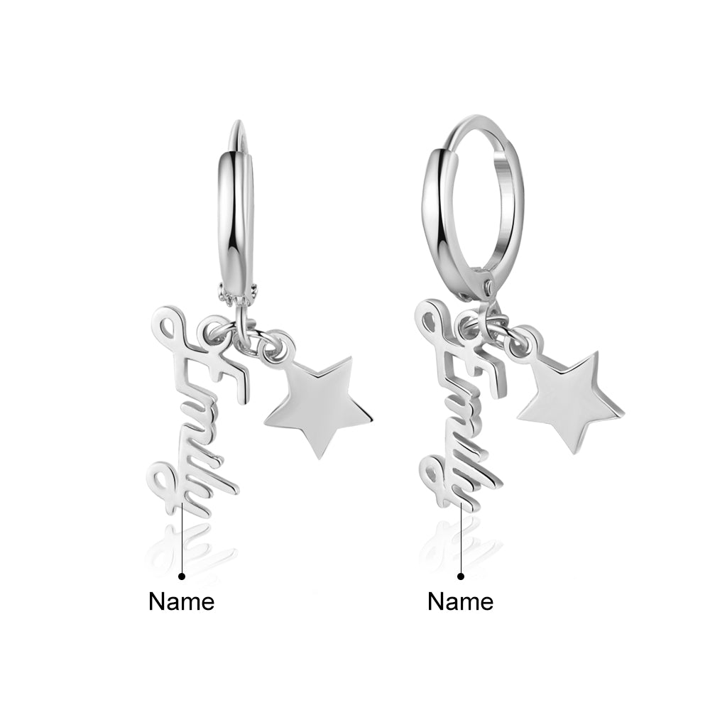 Custom Name Earring with Star