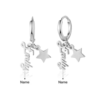 Custom Name Earring with Star