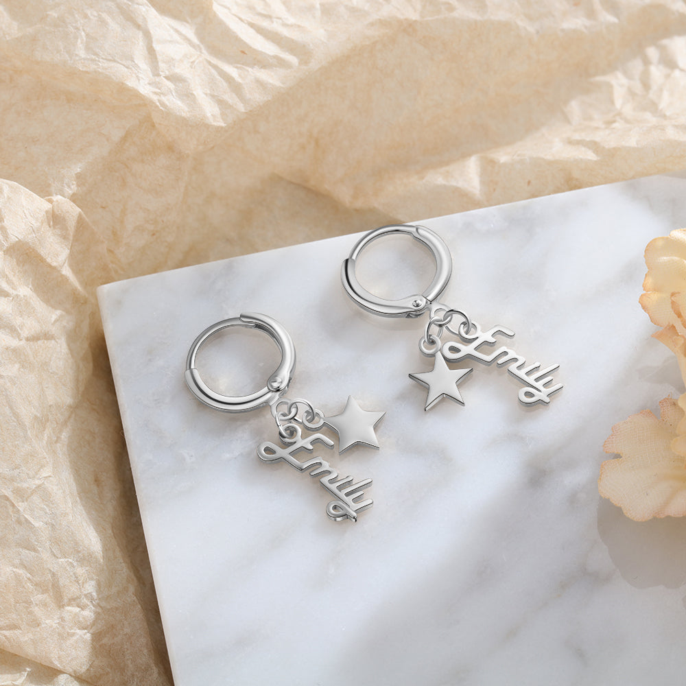 Custom Name Earring with Star