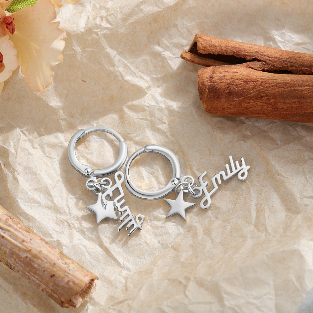 Custom Name Earring with Star
