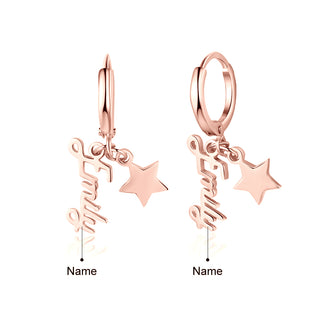 Custom Name Earring with Star