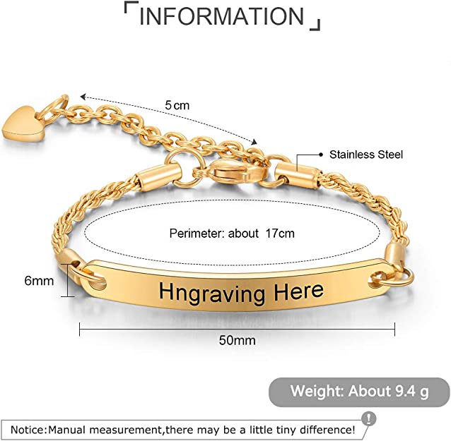 Engraving Stainless Steel Name Bracelet