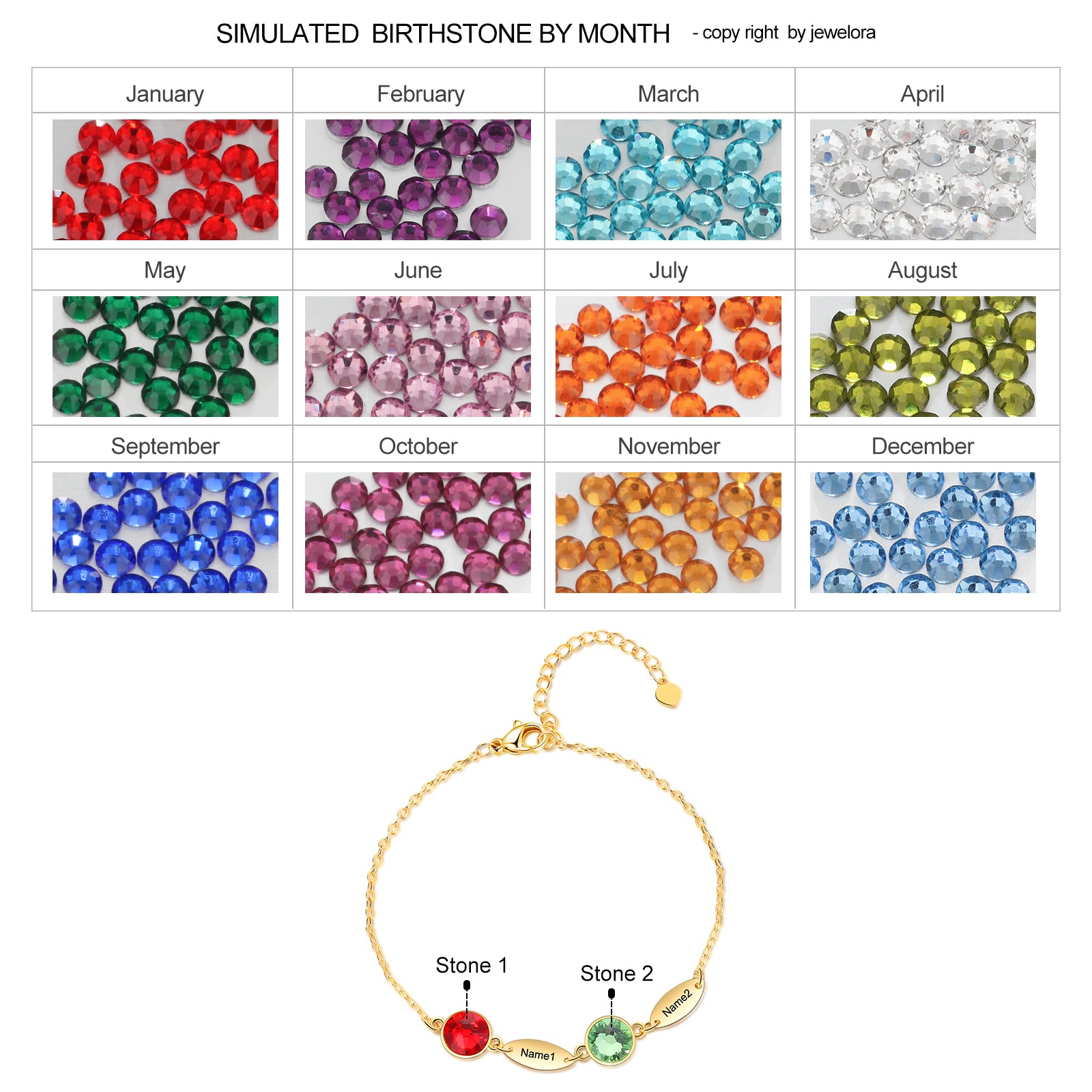 Copper Birthstone Bracelet