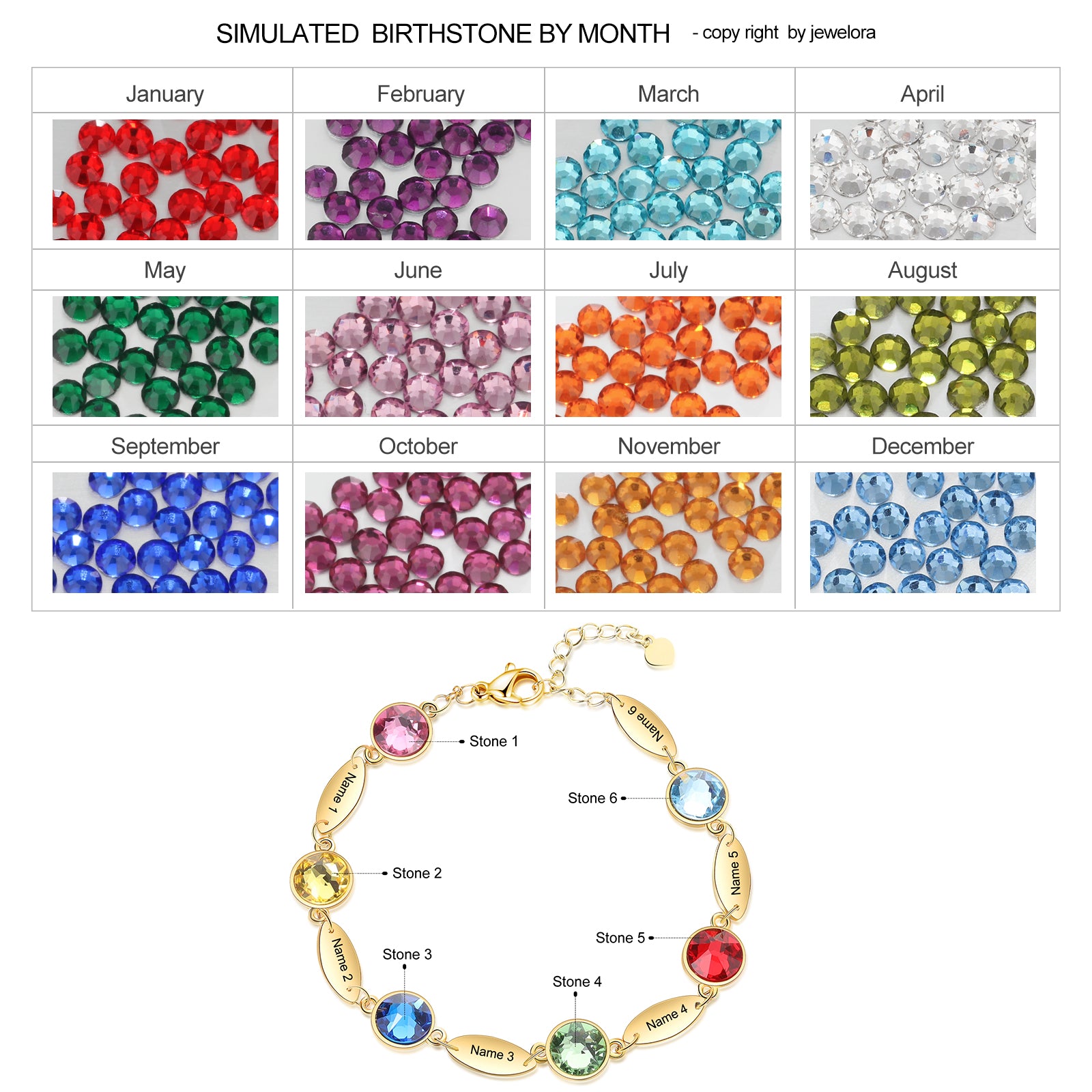 Copper Birthstone Bracelet