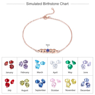 Rhodium Plated Birthstone Bracelet