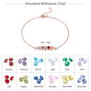 Rhodium Plated Birthstone Bracelet