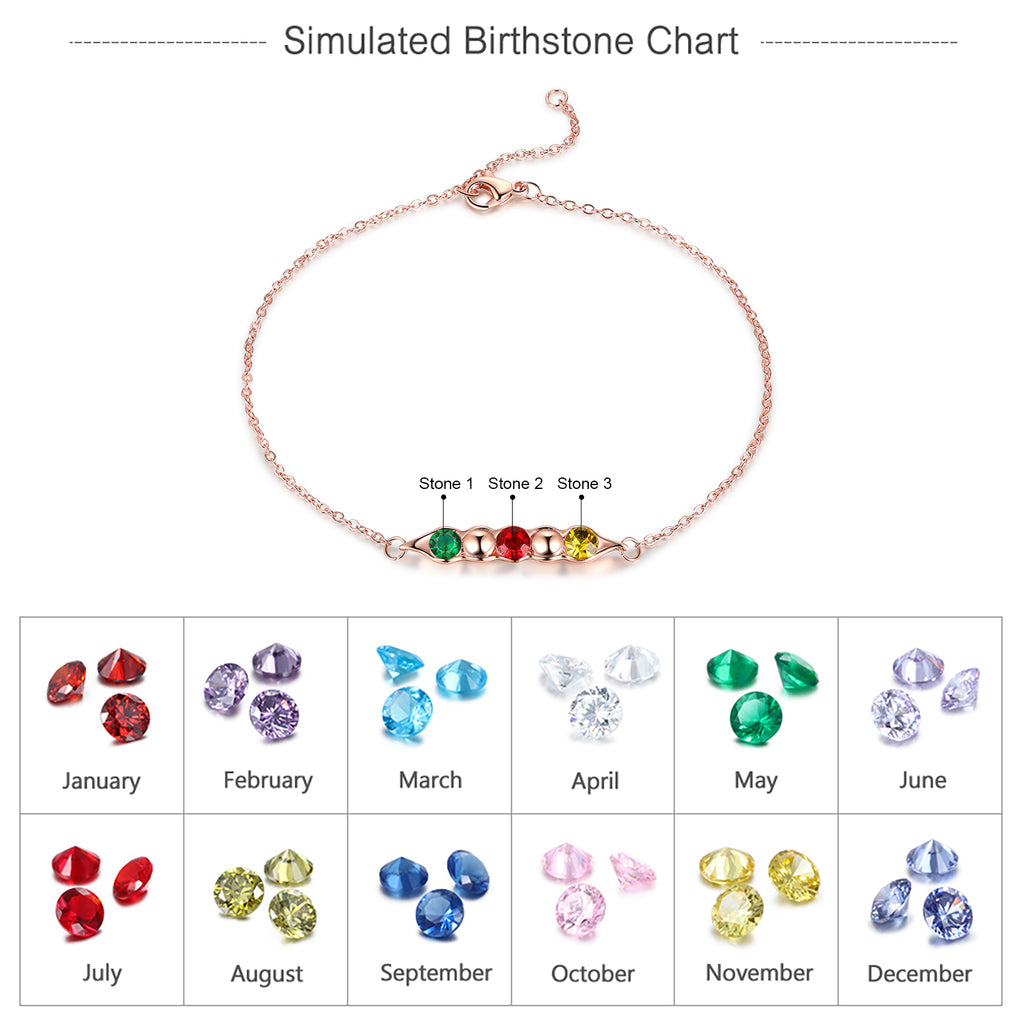 Rhodium Plated Birthstone Bracelet