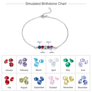 Rhodium Plated Birthstone Bracelet