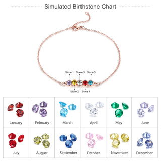 Rhodium Plated Birthstone Bracelet
