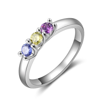 Custom Three Birthstones Ring