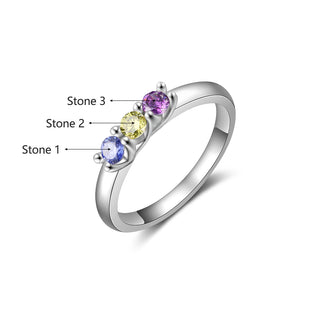 Custom Three Birthstones Ring
