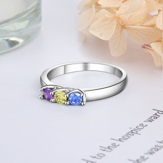Custom Three Birthstones Ring