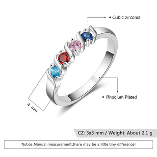 Custom Three Birthstones Ring