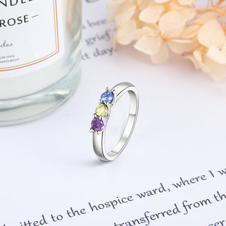 Custom Three Birthstones Ring