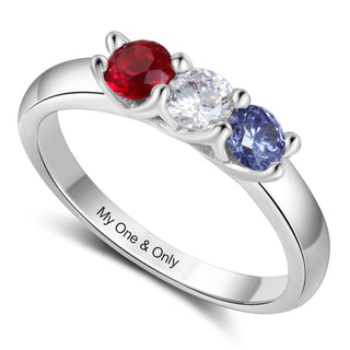 Custom Three Birthstones Ring