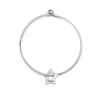 Custom Stainless Steel Star Bangle Bracelet