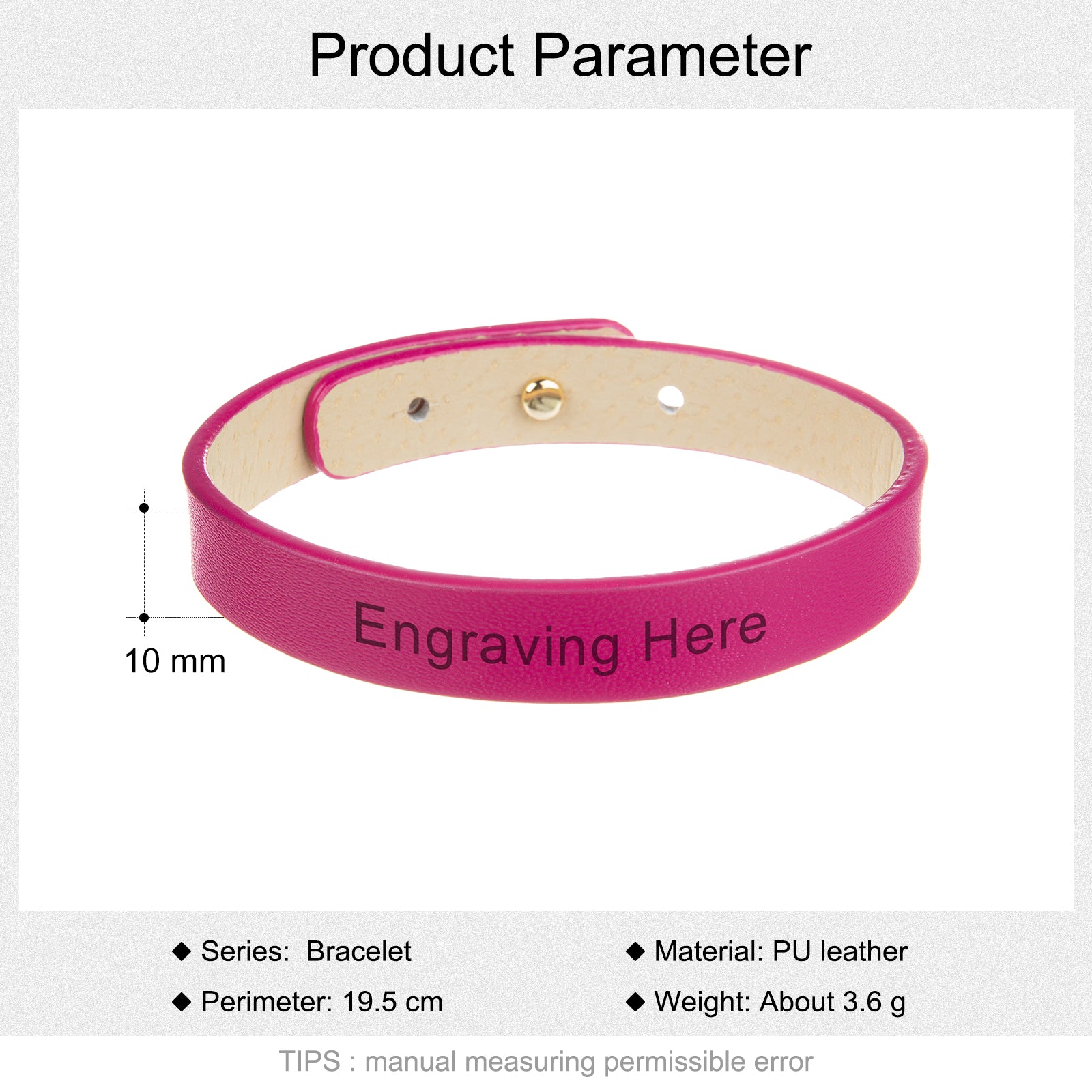 Personalized PU Leather Bracelet