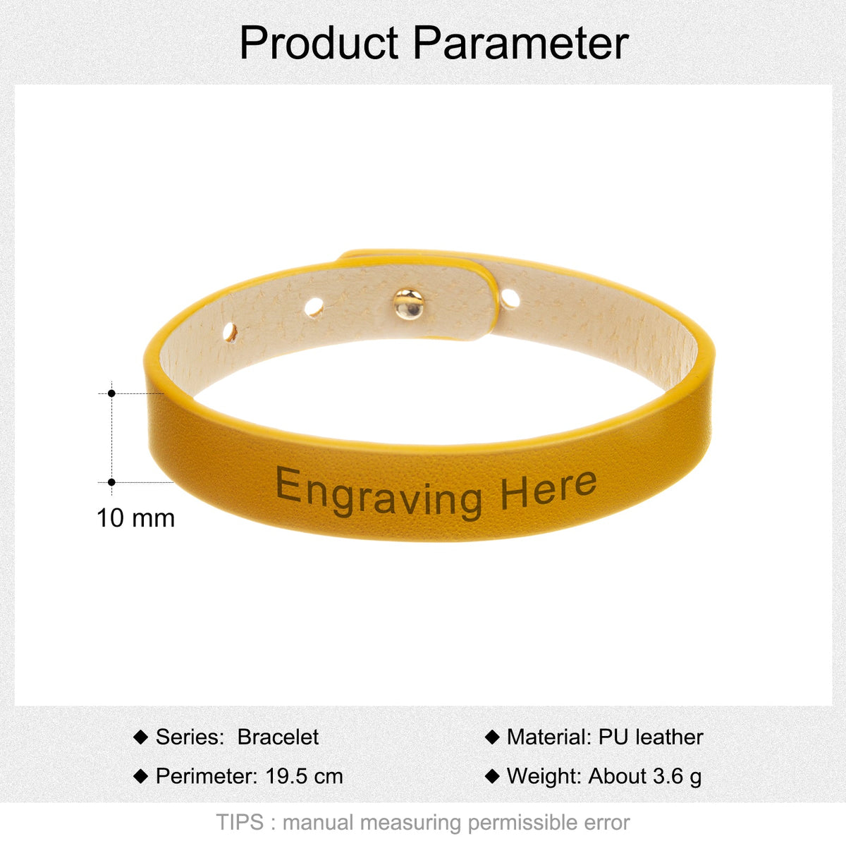 Personalized PU Leather Bracelet