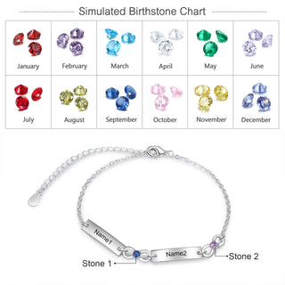 Birthstone Rhodium Plated Bracelet