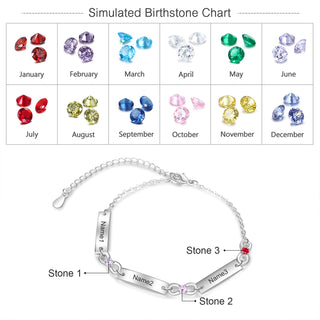 Birthstone Rhodium Plated Bracelet