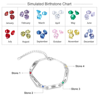 Birthstone Rhodium Plated Bracelet