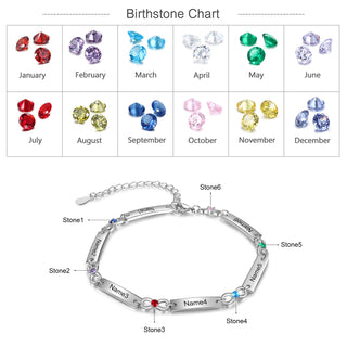 Birthstone Rhodium Plated Bracelet