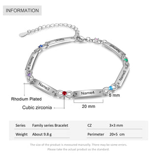 Birthstone Rhodium Plated Bracelet