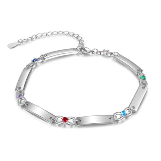 Birthstone Rhodium Plated Bracelet