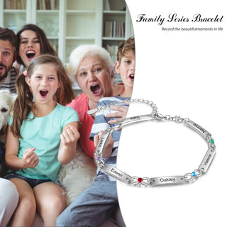 Birthstone Rhodium Plated Bracelet