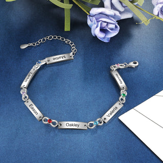 Birthstone Rhodium Plated Bracelet