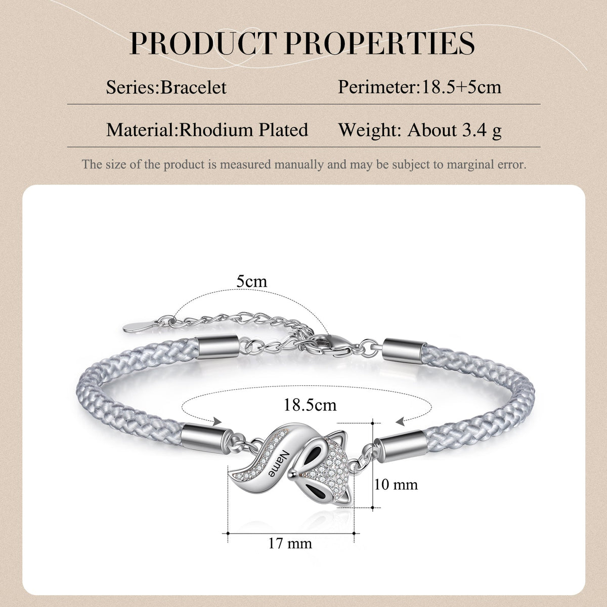 Custom Fox Couple Bracelet