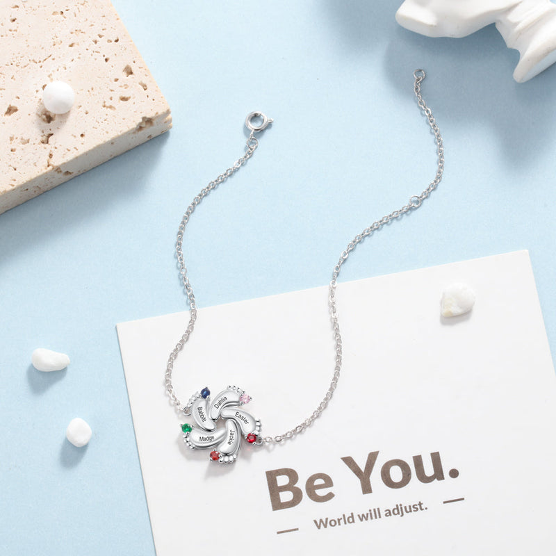 Rhodium Plated Baby Foot Bracelet