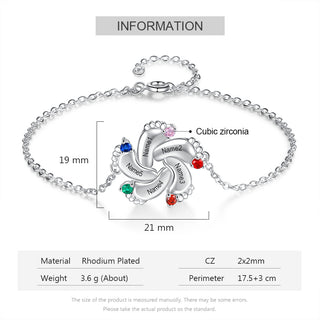 Rhodium Plated Baby Foot Bracelet