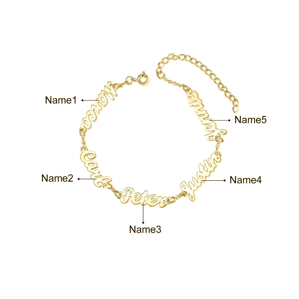 Personalized Rhodium Plated Name Custom Bracelet