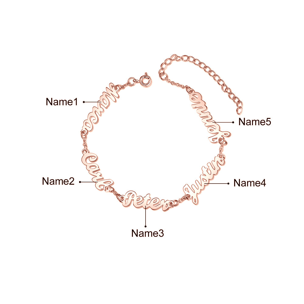 Personalized Rhodium Plated Name Custom Bracelet