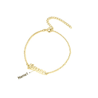 Personalized Rhodium Plated Name Custom Bracelet