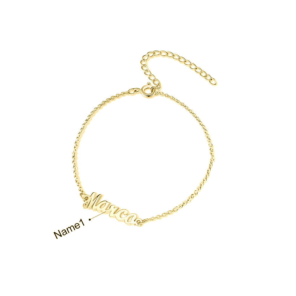 Personalized Rhodium Plated Name Custom Bracelet
