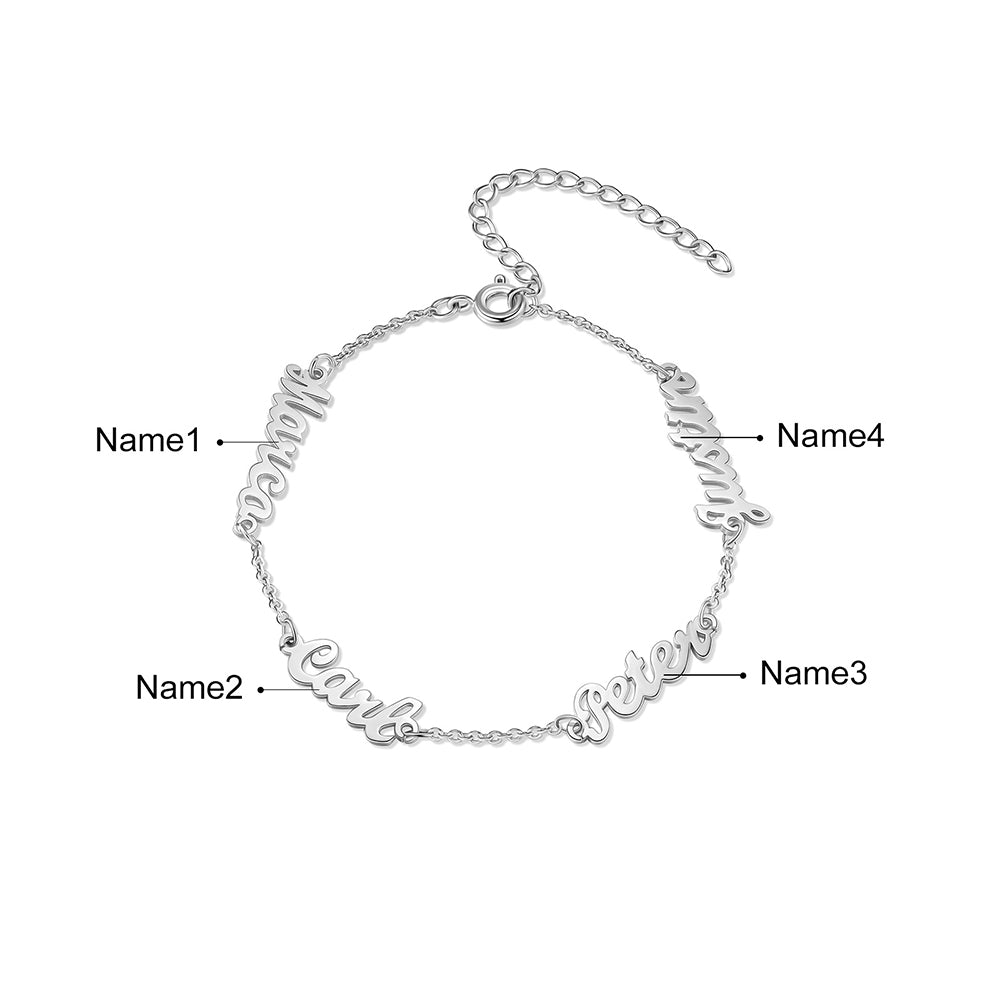 Personalized Rhodium Plated Name Custom Bracelet