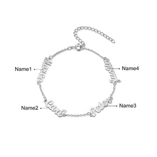 Personalized Rhodium Plated Name Custom Bracelet