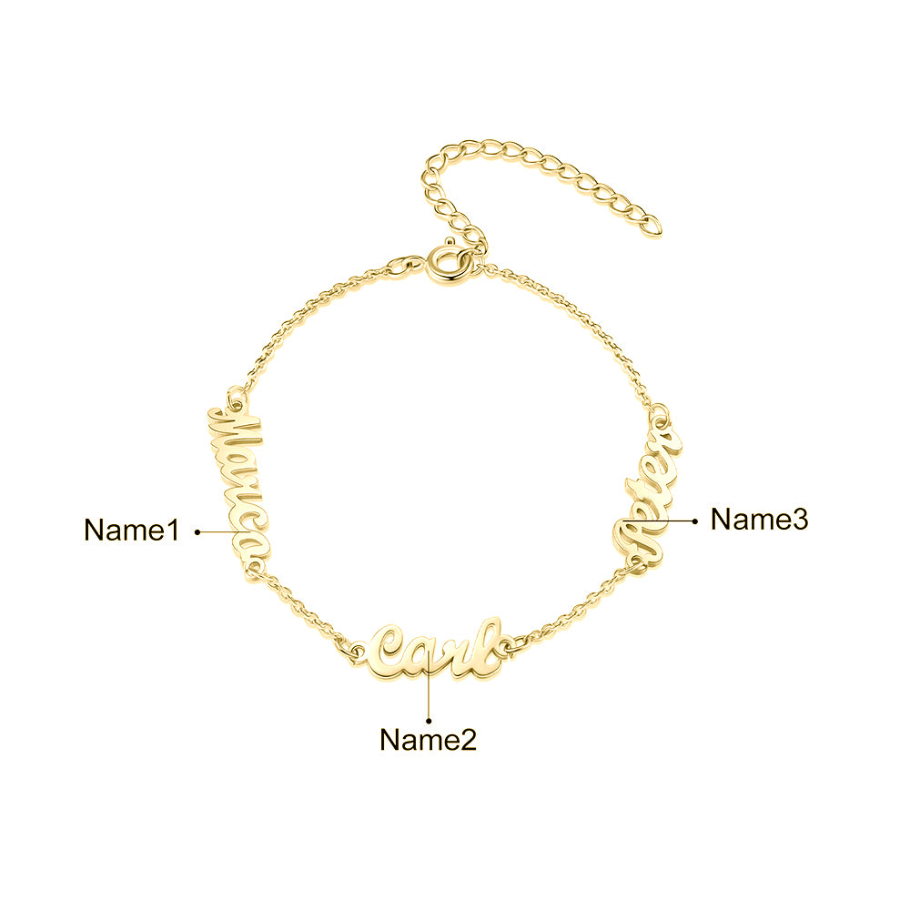 Personalized Rhodium Plated Name Custom Bracelet