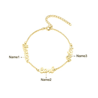 Personalized Rhodium Plated Name Custom Bracelet