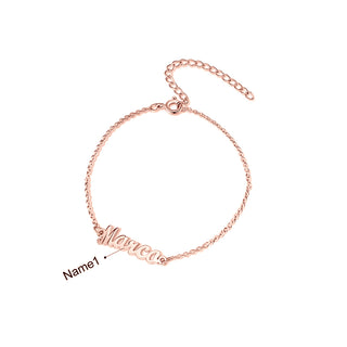 Personalized Rhodium Plated Name Custom Bracelet