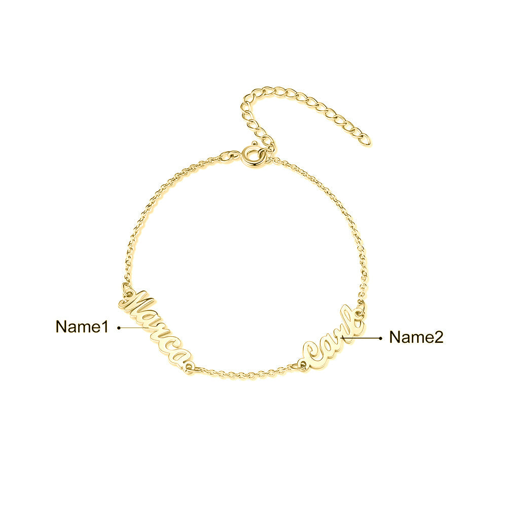 Personalized Rhodium Plated Name Custom Bracelet