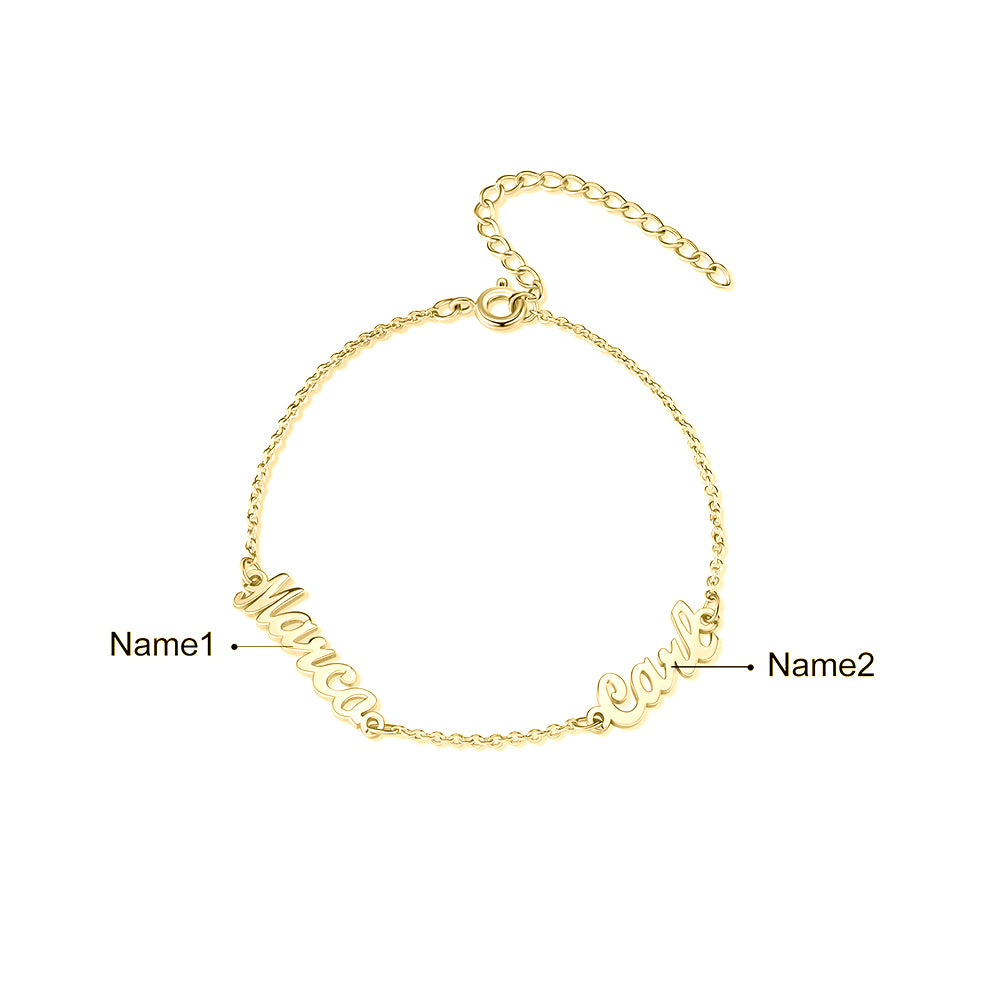 Personalized Rhodium Plated Name Custom Bracelet