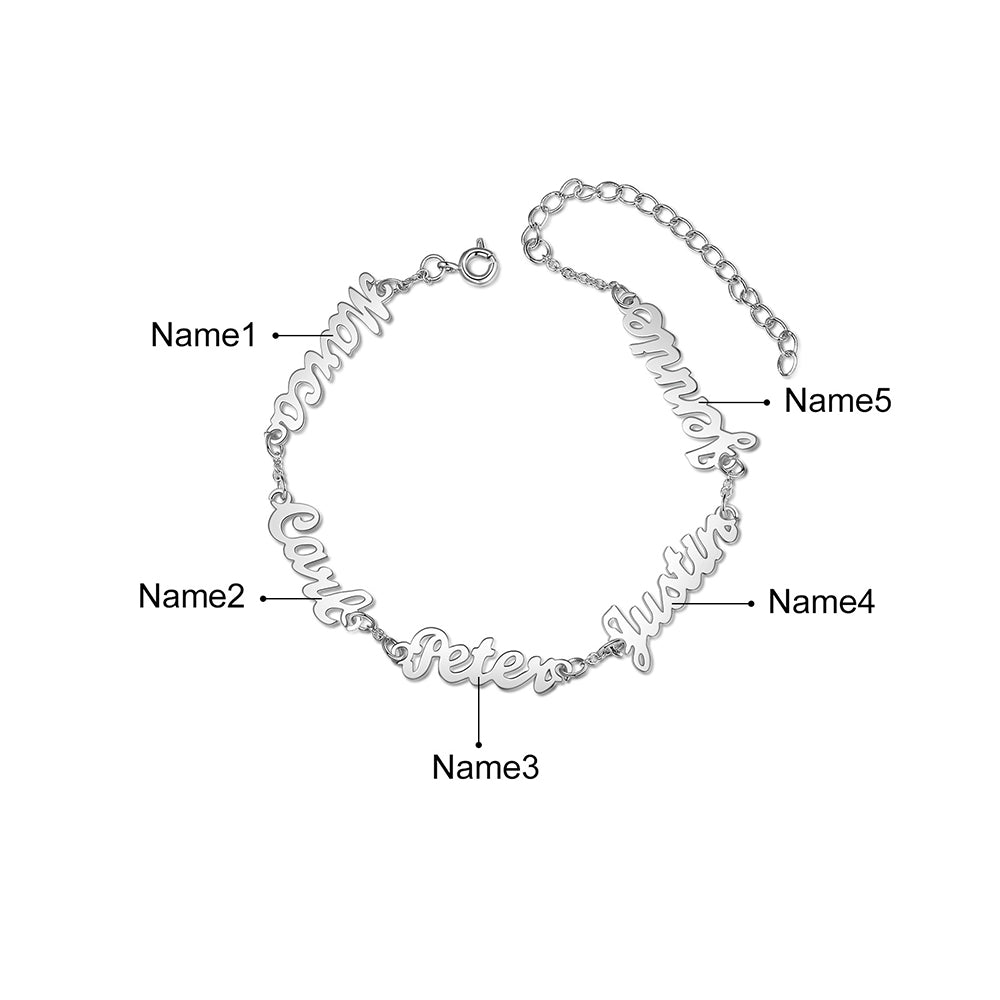 Personalized Rhodium Plated Name Custom Bracelet