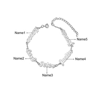 Personalized Rhodium Plated Name Custom Bracelet