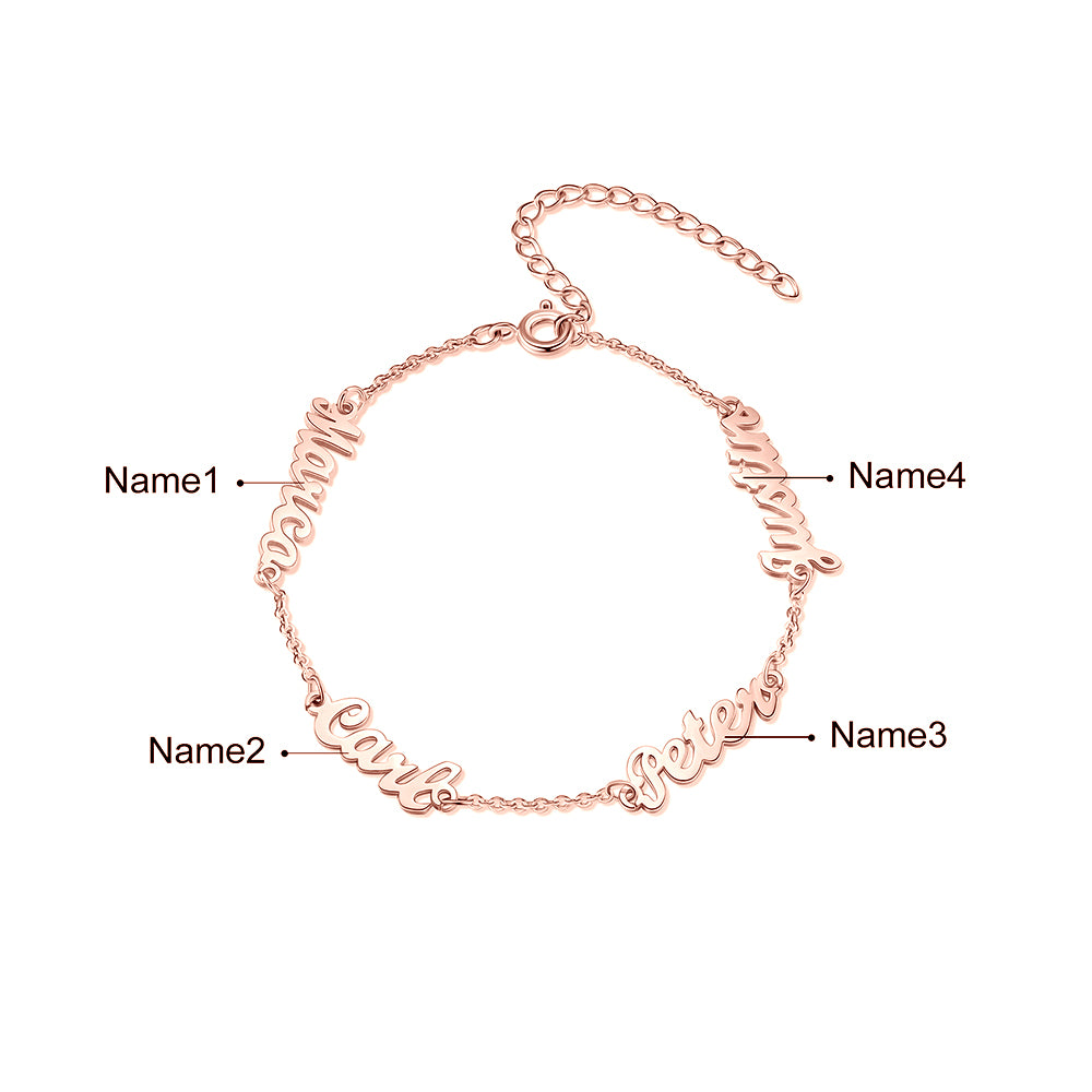 Personalized Rhodium Plated Name Custom Bracelet