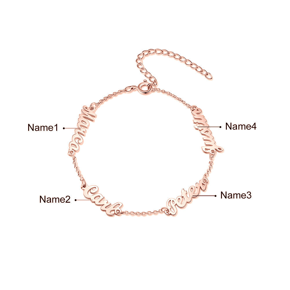 Personalized Rhodium Plated Name Custom Bracelet