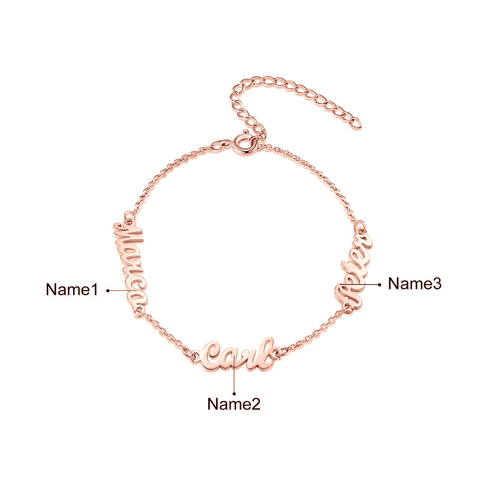 Personalized Rhodium Plated Name Custom Bracelet